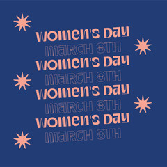 post congratulating women's day in shades of pink and blue