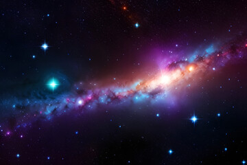 Obraz na płótnie Canvas Abstract Artistic Planet Horizon In A Colorful Nebula Galaxy Background