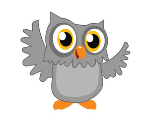 grey owl eyes happy vector