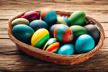 easter eggs in basket