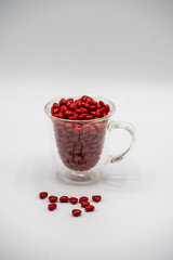 Cinnamon mini hearts in the shape of heart with coffee cup