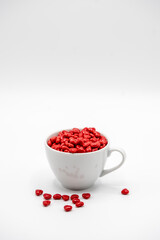 Cinnamon mini hearts in the shape of heart with coffee cup