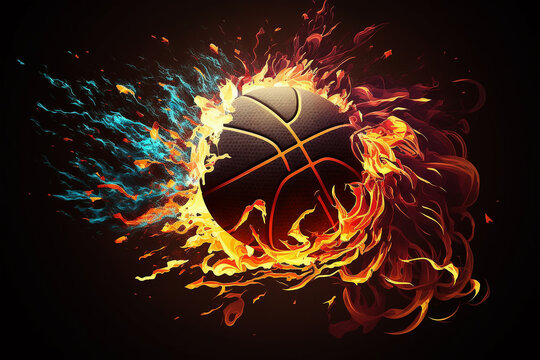 bola de basquete em chamas 