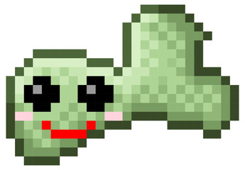 Smile shape icon pixel art. Vector illustration.	