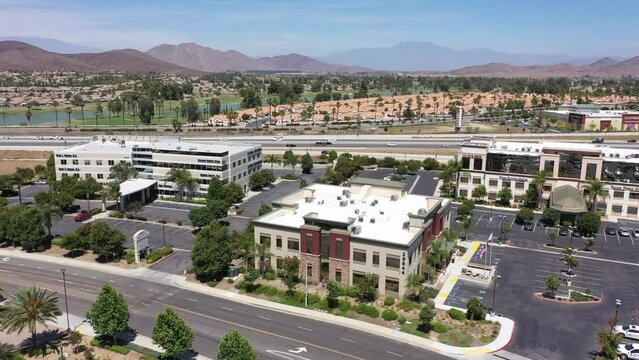 Daytime view of the downtown urban core of Menifee, California, USA.