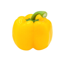 Yellow bell pepper isolated on transparent background. PNG