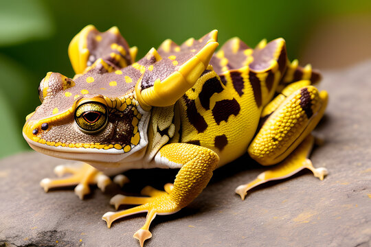 Brazilian Horned Frog, (Ceratophrys Aurita)