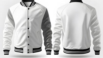 A white and black jacket with a black collar created with Generative AI technology