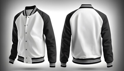 A white and black jacket with black sleeves created with Generative AI technology