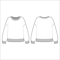 Sweater cardigan fashion flat sketch