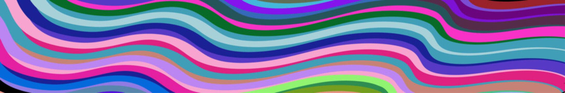 Abstract colorful pattern of wavy lines. Composition in the form of an arbitrary multi-colored background. Vector illustration, EPS 10. Hippie and psychedelic.Copy space.Funky style