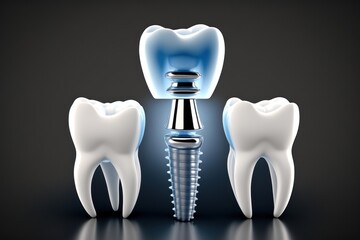 Tooth replacement with dental implants is a common procedure performed by a dental implant dentist, GENERATIVE AI