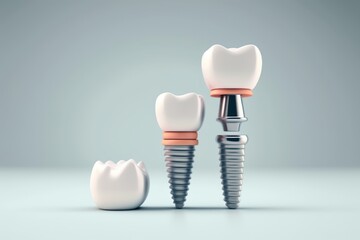 Tooth replacement with dental implants is a common procedure performed by a dental implant dentist, GENERATIVE AI - obrazy, fototapety, plakaty