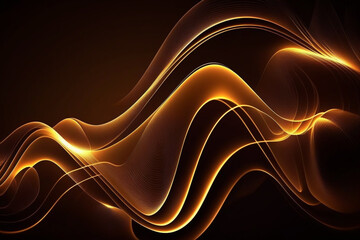 Glowing shine waves over dark Background Wallpaper Illustration, Abstract Light effect, Generative AI