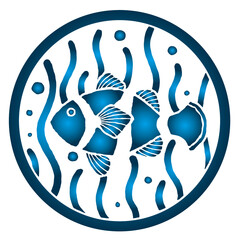 家紋風デザイン / カクレクマノミ