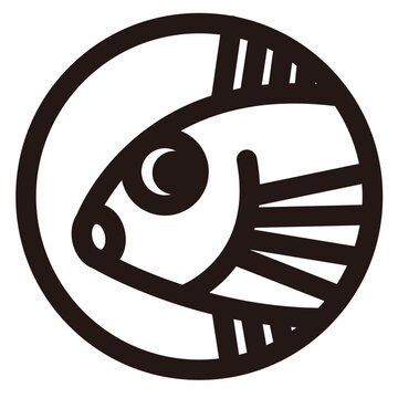 家紋風デザイン / 魚