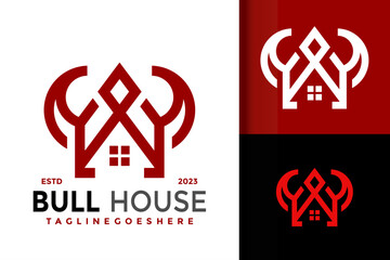Letter A bull house logo vector icon illustration