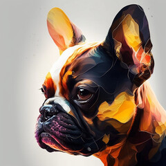 french bulldog dog abstract realistic futuristic illustration pet generative AI