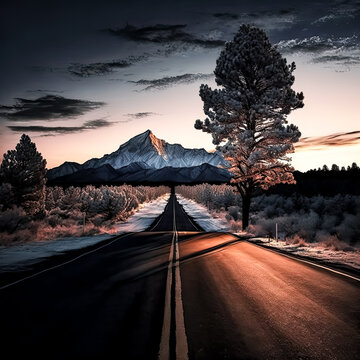 Icy roads of Denver were captured in winter by Sony Tre - generative ai.