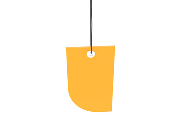 Realistic discount tag or blank paper label for sale promotion on transparent background