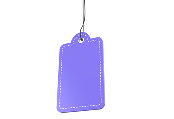 Realistic discount tag or blank paper label for sale promotion on transparent background