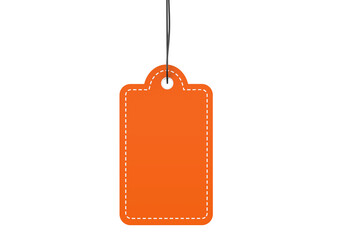 Realistic discount tag or blank paper label for sale promotion on transparent background