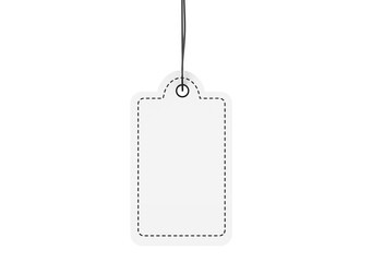 Realistic discount tag or blank paper label for sale promotion on transparent background