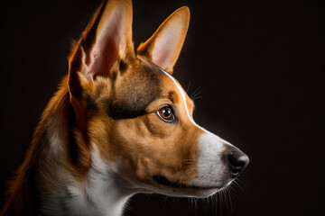 Naklejka na ściany i meble Stunning Studio Photoshoot of a Basenji Dog: Capturing the Beauty and Personality