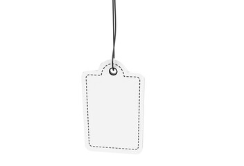 Realistic discount tag or blank paper label for sale promotion on transparent background