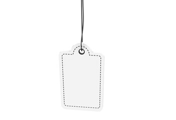 Realistic discount tag or blank paper label for sale promotion on transparent background