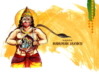 Happy Hanuman Jayanti traditional Indian festival celebration background