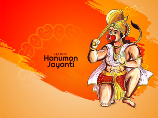 Happy Hanuman Jayanti traditional Indian festival celebration background