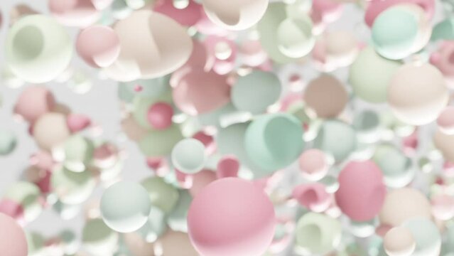 Falling pastel colors easter eggs, Background 3d animation, 4k video
