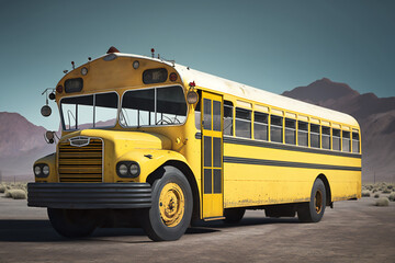 Fototapeta na wymiar School bus. Generative AI