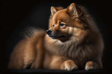 Fototapeta na wymiar Stunning Studio Photoshoot of a Finnish Spitz Dog