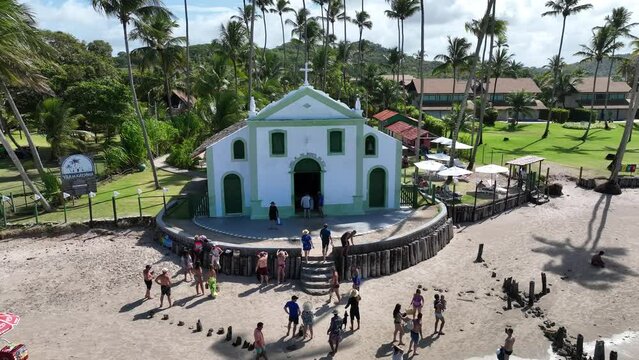 Famous Church At Carneiros Beach In Pernambuco Brazil. Famous Church. Nature Landscape. Background Scenery. Travel Destinations. Carneiros Beach Pernambuco. 