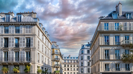 Paris, beautiful buildings, boulevard Beaumarchais, in the 11e arrondissement
 - obrazy, fototapety, plakaty