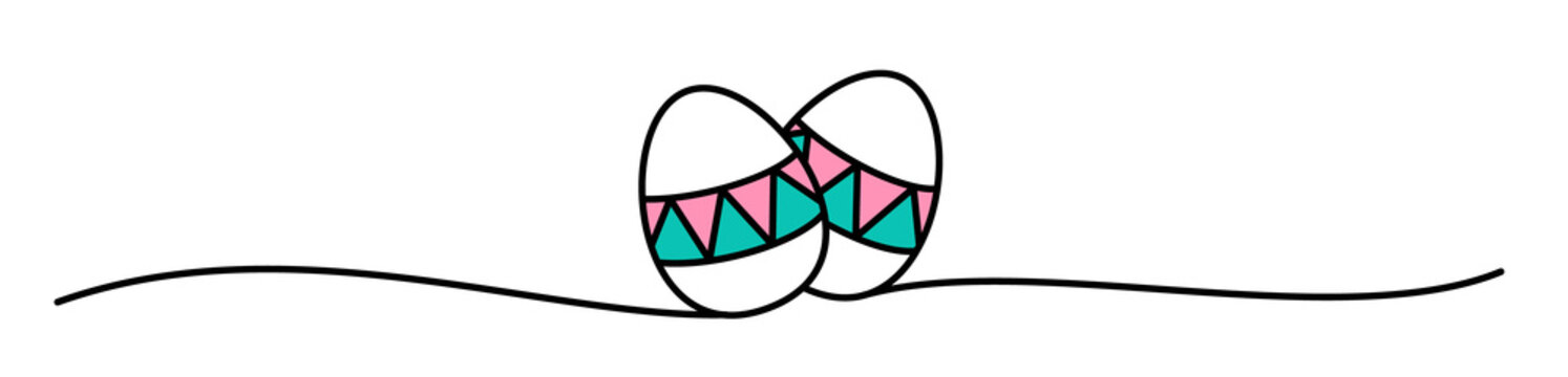 recommend clip art: Doodle Easter Eggs line art banner in scribble style hand drawn with thin line, divider shape. Png clipart isolated on transparent background