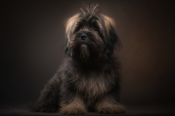 Naklejka na ściany i meble Capturing the Beauty and Charm of Briard Dogs: Studio Photoshoot