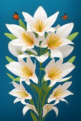 Fototapeta na wymiar Lotus flowers illustration