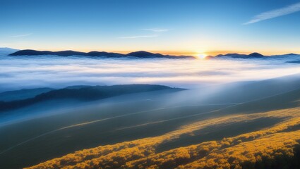 Fototapeta premium Mountains mist fog