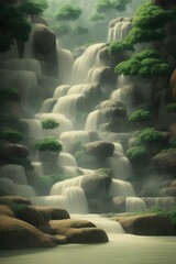 Obraz premium Tropical waterfall landscape