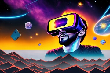 man in VR