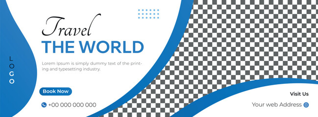 Travel and  Adventure Tour Agency Social Media Cover Photo Web Banner Template