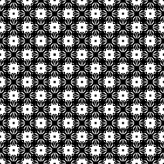 Fototapeta premium Black and white seamless pattern texture. Greyscale ornamental graphic design. Mosaic ornaments. Pattern template. Vector illustration. EPS10.