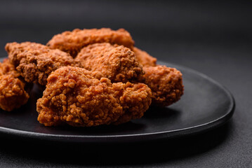 Delicious crispy breaded chicken wings grilled with spices and herbs
