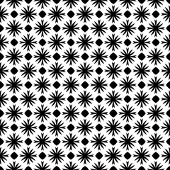 Black and white seamless pattern texture. Greyscale ornamental graphic design. Mosaic ornaments. Pattern template. Vector illustration. EPS10.