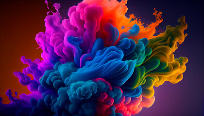 Burst of vibrant colors representing the magic and wonder that exist in world waiting to be discovered and experienced, concept of Awe-Inspiring and Joyful. Generative AI
