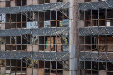 Old destroyed unfinished hospital in the Croatian capital Zagreb in Europe