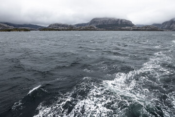 Ferry ride through Kawesqar National Park in the icy waters of the fjords of southern Chile